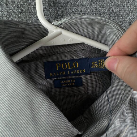 NWT Polo Ralph Lauren Button Up Shirt Long Sleeve Classic 15.5 34/35 Gray Men - Picture 10 of 14